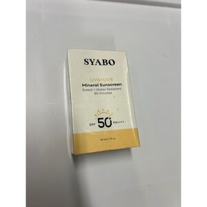 SYABO Mineral Sunscreen SPF 50+ PA++++ UVA UVB‎ Water Resistant 50ml 1.7oz NEW